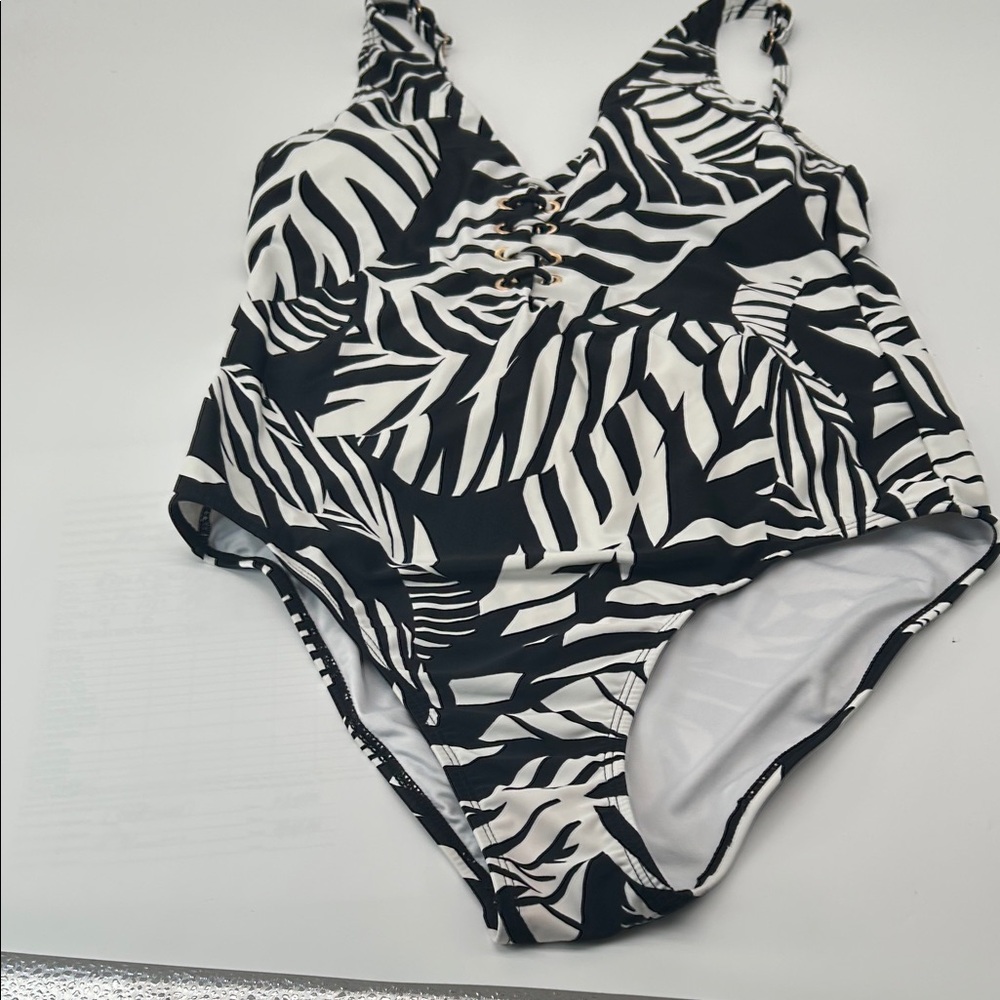 Women’s Black & White Zebra One-Piece Swimsuit - Picture 12 of 16